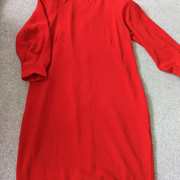 Whistles Red Long Sleeve Pencil Dress UK Size 10 - Picture 8 of 9
